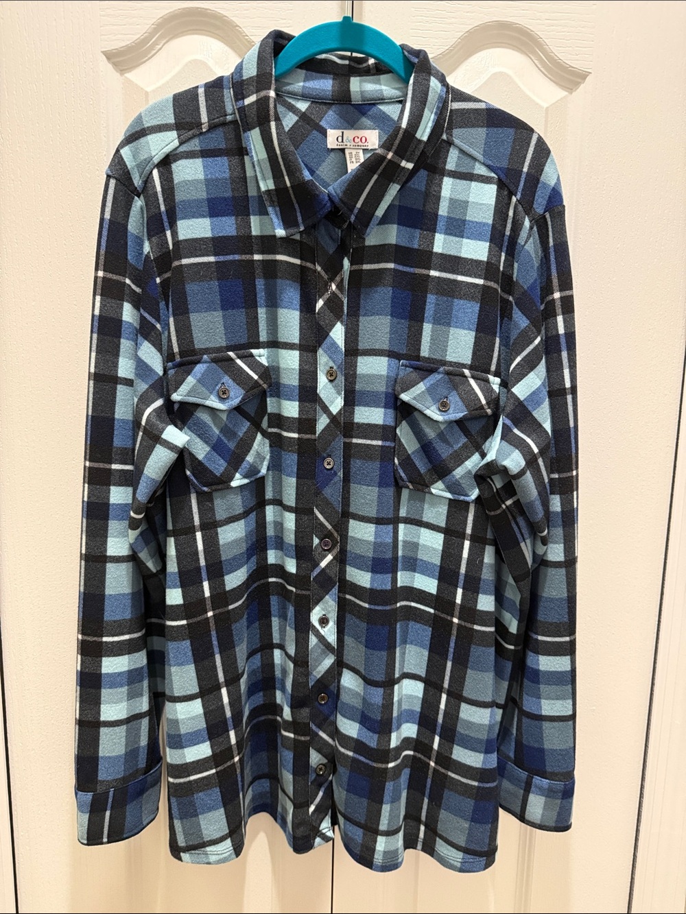 d&co Blue Plaid Button-Down Shirt